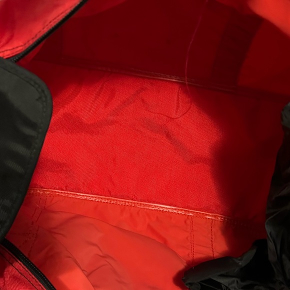 XL fire engine red black coexist Hindu Jewish multi religion yin Yang duffle bag - Picture 9 of 12